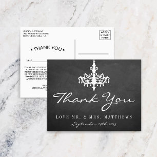 Elegant Chandelier Chalkboard Wedding Collectie Briefkaart