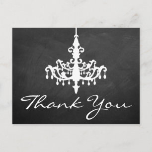 Elegant Chandelier Chalkboard Wedding Collectie Briefkaart