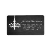 Elegant Chandelier Chalkboard Wedding Collectie Etiket (Voorkant)