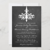 Elegant Chandelier Chalkboard Wedding Collectie Kaart (Voorkant)