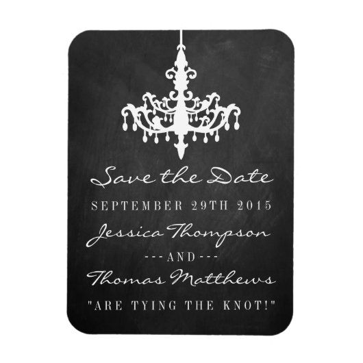 Elegant Chandelier Chalkboard Wedding Collectie Magneet (Verticaal)