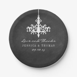 Elegant Chandelier Chalkboard Wedding Collectie Papieren Bordje