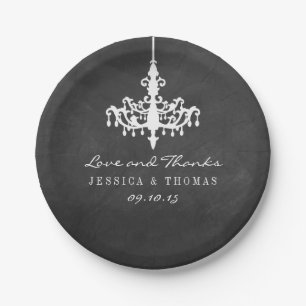 Elegant Chandelier Chalkboard Wedding Collectie Papieren Bordje