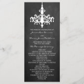 Elegant Chandelier Chalkboard Wedding Collectie Programmakaart (Voorkant)