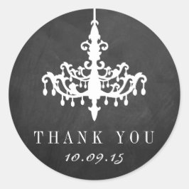 Elegant Chandelier Chalkboard Wedding Collectie Ronde Sticker
