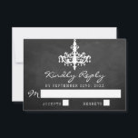 Elegant Chandelier Chalkboard Wedding Collectie RSVP Kaartje<br><div class="desc">Elegant Chandelier Chalkboard Wedding Collectie RSVP-kaarten.</div>