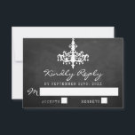 Elegant Chandelier Chalkboard Wedding Collectie RSVP Kaartje<br><div class="desc">Elegant Chandelier Chalkboard Wedding Collectie RSVP-kaarten.</div>