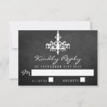 Elegant Chandelier Chalkboard Wedding Collectie RSVP Kaartje<br><div class="desc">Elegant Chandelier Chalkboard Wedding Collectie RSVP-kaarten.</div>