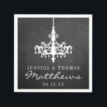 Elegant Chandelier Chalkboard Wedding Collectie Servet<br><div class="desc">Elegant Chandelier Chalkboard Wedding Collectie Napkins.</div>