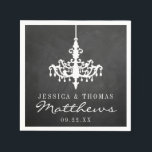 Elegant Chandelier Chalkboard Wedding Collectie Servet<br><div class="desc">Elegant Chandelier Chalkboard Wedding Collectie Napkins.</div>