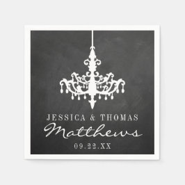 Elegant Chandelier Chalkboard Wedding Collectie Servet