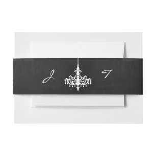 Elegant Chandelier Chalkboard Wedding Collectie Uitnodigingen Wikkel