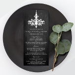 Elegant Chandelier Chalkboard Wedding Menu<br><div class="desc">Elegant Chandelier Chalkboard Wedding Collectie Menu Kaarten</div>