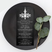 Elegant Chandelier Chalkboard Wedding Menu