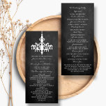 Elegant Chandelier Chalkboard Wedding Program Reclamekaart<br><div class="desc">Elegant Chandelier Chalkboard Wedding Collectie Programs.</div>