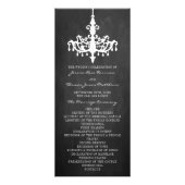 Elegant Chandelier Chalkboard Wedding Program Reclamekaart (Voorkant)