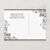 Elegant Chandelier & Flourishes Save the Date Aankondigingskaart (Achterkant)