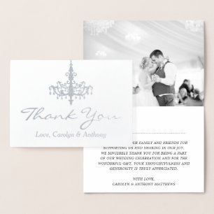 Elegant Chandelier Foto Wedding Bedankt Folie Kaarten