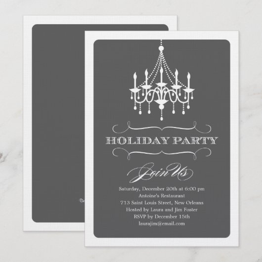 Elegant Chandelier Holiday Kaart (Voorkant / Achterkant)