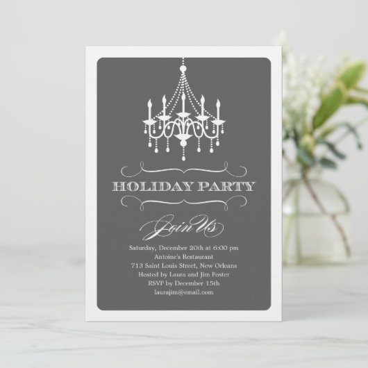 Elegant Chandelier Holiday Kaart