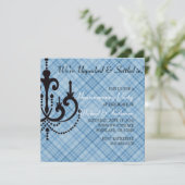 Elegant Chandelier Housewarming Party Invitation Kaart (Staand voorkant)