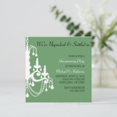 Elegant Chandelier Housewarming Party Invitation Kaart (Staand voorkant)