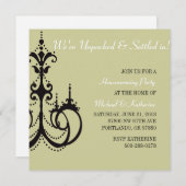 Elegant Chandelier Housewarming Party Invitation Kaart (Voorkant / Achterkant)