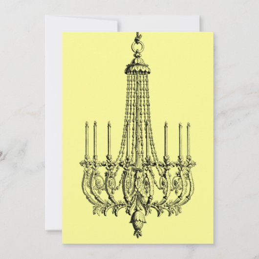 Elegant Chandelier Party Invitation Kaart (Achterkant)