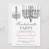 Elegant Chandelier Party Invitation Kaart (Voorkant)