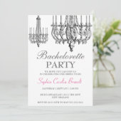 Elegant Chandelier Party Invitation Kaart (Staand voorkant)