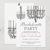 Elegant Chandelier Party Invitation Kaart (Voorkant / Achterkant)