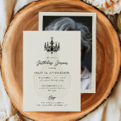 Elegant Chandelier & Photo Birthday Celebration Kaart