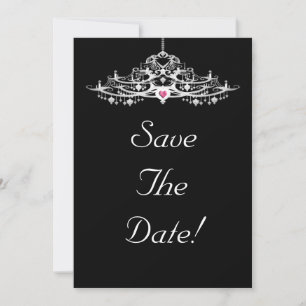 Elegant Chandelier Save the Date Wedding Kaart