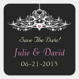 Elegant Chandelier Save the Date Wedding Vierkante Sticker