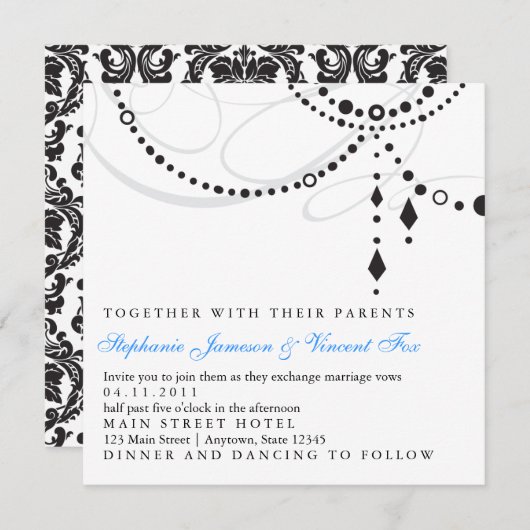 Elegant Chandelier Uitnodiging (Voorkant / Achterkant)