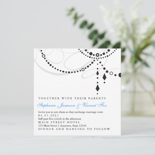 Elegant Chandelier Uitnodiging (Staand voorkant)