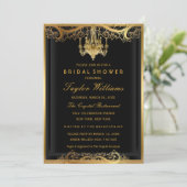 Elegant Chandelier Vrijgezellenfeest Invite Kaart (Staand voorkant)