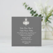 Elegant Chandelier Wedding Invitations Kaart (Staand voorkant)