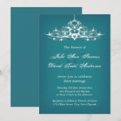 Elegant Chandelier Wedding Kaart (Voorkant / Achterkant)