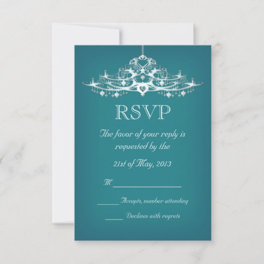 Elegant Chandelier Wedding RSVP (Voorkant)