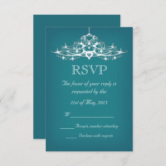 Elegant Chandelier Wedding RSVP (Voorkant / Achterkant)