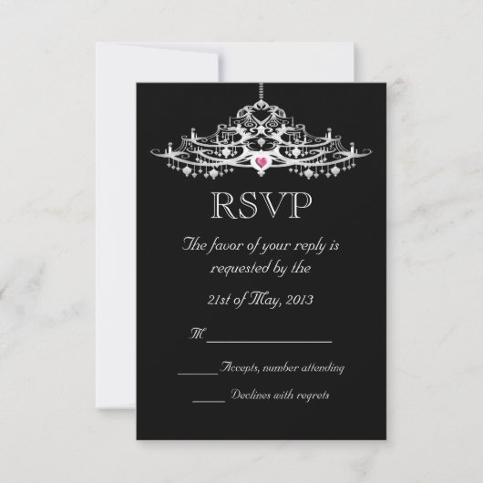 Elegant Chandelier Wedding RSVP (Voorkant)