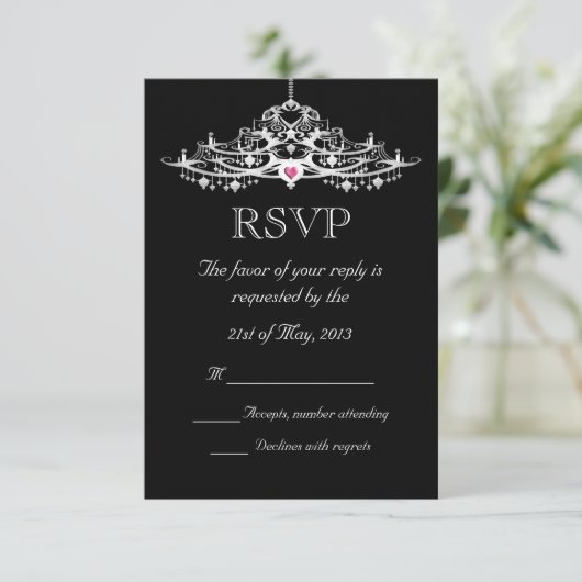 Elegant Chandelier Wedding RSVP (Staand voorkant)