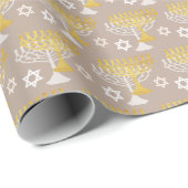 Elegant Chanoeka Holiday Gold Cadeaupapier (Rol Hoek)