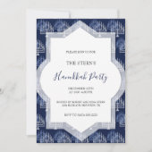 Elegant Chanoeka Party Menorah Patroon Kaart (Voorkant)