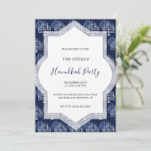Elegant Chanoeka Party Menorah Patroon Kaart (Staand voorkant)