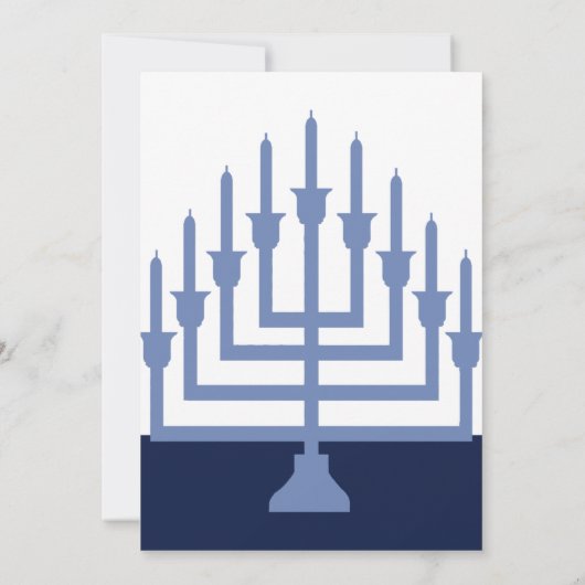 Elegant Chanoeka Party Menorah Patroon Kaart (Achterkant)