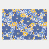 Elegant Chanoeka Patroon Geel en Blauw Gift Inpakpapier Vel (Voorkant)
