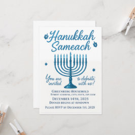 Elegant Chanoeka Sameach-diner Kaart