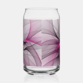 Elegant Chaos Modern Abstract Pink Fractal Art Blikvorm Glas (Links)